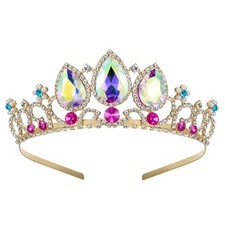 SWEETV Princess Tiara for Girls, Kids Dress-up Crown Headband, Birthday Wedding