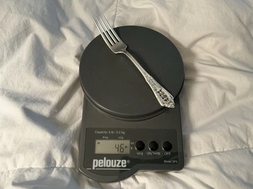 Wallace Sterling Silver Rose Point Luncheon Fork 7” Long 46 Grams Vtg Rosepoint