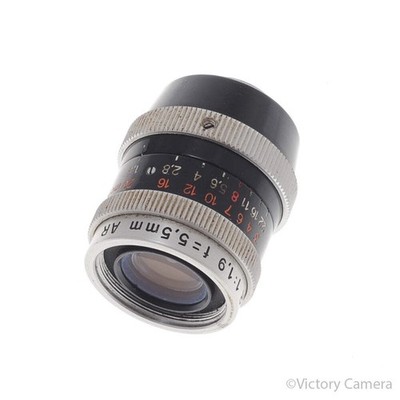 Kern-Paillard 5.5mm f1.9 AR Pizar D Mount Bolex Cine Wide Lens [EXC]