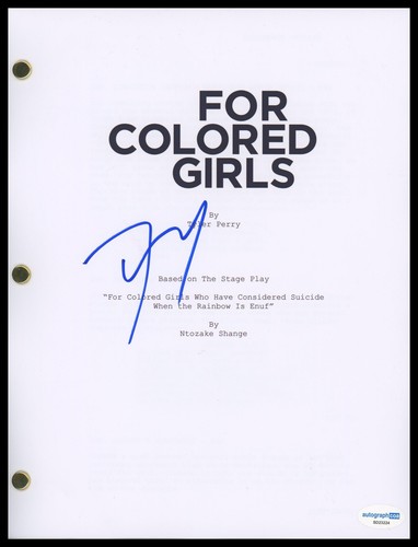 Tyler Perry "For Colored Girls" Director AUTOGRAPH Signed Script Screenplay ACOA