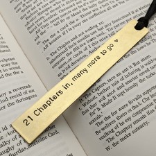 21 Chapters Brass Bookmark 21st Anniversary Personalised Gift 21 Years