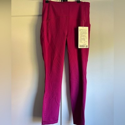 Lululemon Swift Speed HR crop- 23  raspberry color NWT