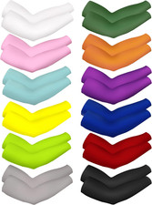 12 Pairs Unisex UV Protection Sleeves Long Arm Cooling Cover Sleeves