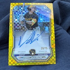 2026 Bowman Chrome Yellow X fractor Dickinson 1st Bowman Auto 29/75 #CPA-DD