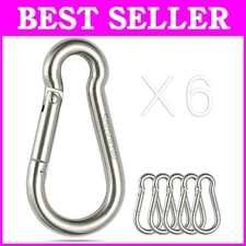 Spring Snap Hook Carabiners (6) - 304 Stainless