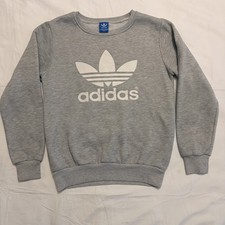 Adidas Originals Trefoil Gray Crewneck Sweatshirt Youth Medium Logo Pullover