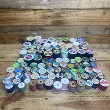 Vintage Spools Sewing Thread Various Colors & Brands Styrofoam, Wood Lot Of 94