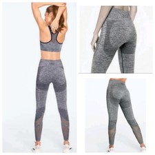 PINK Victoria's Secret Seamless Mesh Gray Ankle Leggings M Breathable Yoga Gym