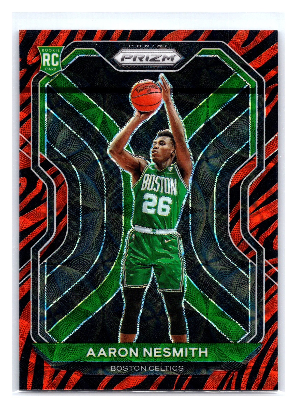 2020 Panini Prizm #282 Aaron Nesmith Choice Tiger Stripe Prizm Rookie RC Celtics