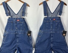 Dickies 8396SNB Men's 34x30 Lot of 2 Indigo Blue Bib Overalls with Zip-Fly NWT
