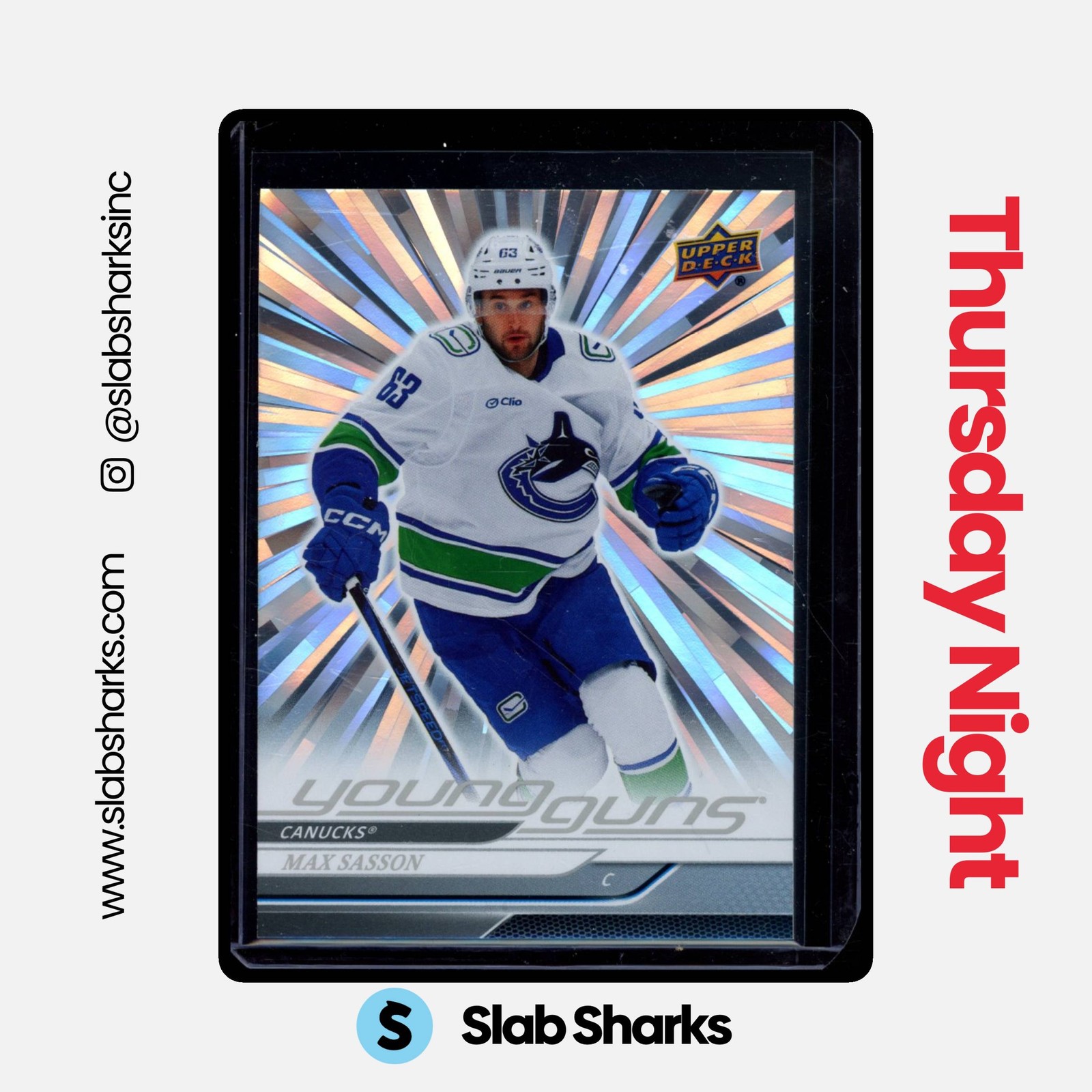 2024 UPPER DECK #716 MAX SASSON SILVER OUTBURST YOUNG GUNS RC ROOKIE