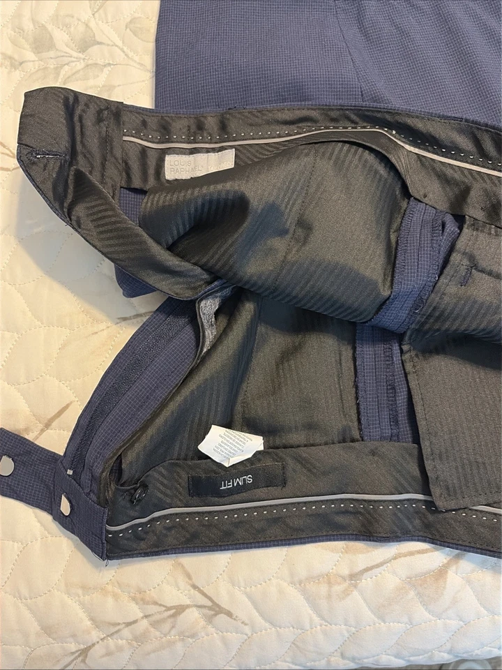 Men’s Navy Louis Raphael Slim Fit Dress Pants  32 X 32 ￼ - Image 2 of 4
