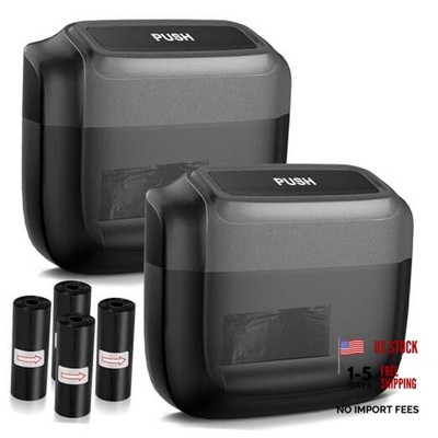 2 Packs Car Trash Can with Lid，Built-in Storage Garbage 2.4 L Black