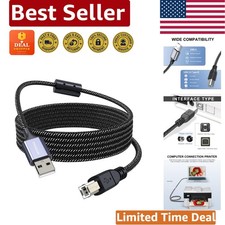 High-Speed 10FT USB Printer Cord - Type A to B, Compatible with Multiple Brands