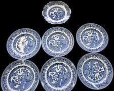 Job Lot Of Vintage Old Willow Plates. Swinnertons, Staffordshire.