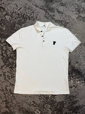 Versace Collection Polo Shirt REGULAR White Logo Black Size M