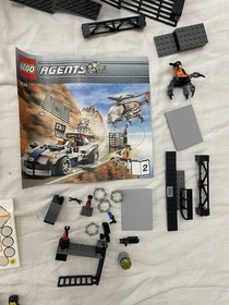 Lego Agents 8969 & 8634 Mission Turbocar Helicopter 6 Minifigures Lot