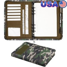 Durable Weather Resistant Notebook Cover W/ Card Slots & Zipper Closure New