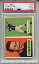 1957 Topps Johnny Unitas Rookie Card PSA 8 NM MINT OC Football #138 John
