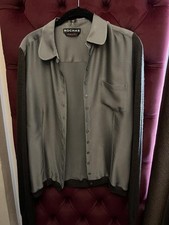 Women Rochas Suit Grey Silk 38 / M / 46