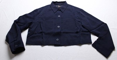 Quince Women's Drapey Woven Stretch Crepe Cropped Jacket AR8 Navy Size XL