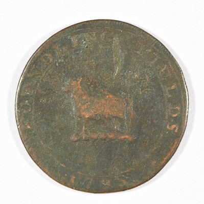 1795 ''Foundling Fields'' Half-Penny Copper Merchant Token (D&H-305), Good