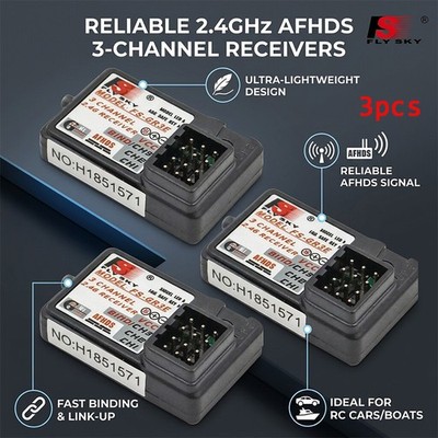 3PCS FlySky FS-GR3E Receiver AFHDS 3CH for FLYSKY GT2 GT2B GT3B Transmitter V4N1