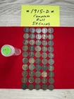 * 1915-D LINCOLN CENT ROLL 50 COINS- TOUGH ROLL TO FIND- PRICED MUCH CHEAPER 🔥*