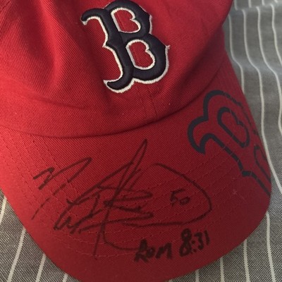 Mookie Betts signierte Boston Red Sox Mütze handsigniert Cap beschriftet Rom 8:31 COA