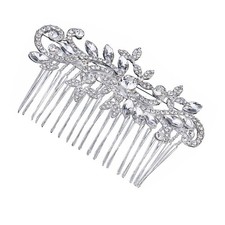 Bridal Wedding Flower Crystal Rhinestone Women Hair Comb Headpiece