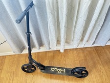 HALO Kick Scooter Black Adjustable Foldable Two-Wheel Manual Ride