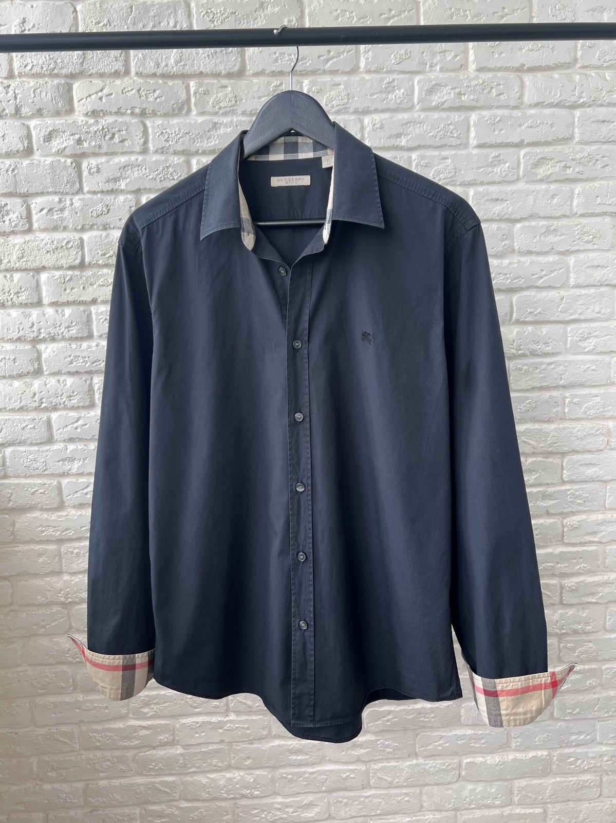 Burberry Brit Black Checked Button Up Shirt Mens XL