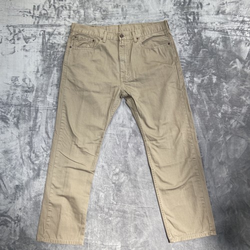 Levi's 505 Straight Jeans Men's Size 38x30 Taupe Brown Denim