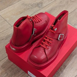 $1650 Mens Salvatore Ferragamo Gancini Ornament Leather Ankle Boots Red US 9 E Salvatore Ferragamo Salvatore Ferragamo  main image 4