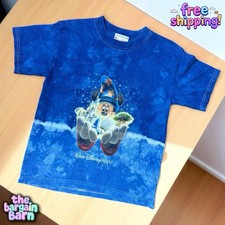 Walt Disney World Kids 90  s Vintage Fantasia Wizard Mickey Mouse Tie-Dye Tee S 