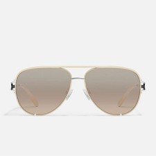 Quay High Key Twist Sunglasses Silver Frame / Silver Champagne Flash Lens NWOT