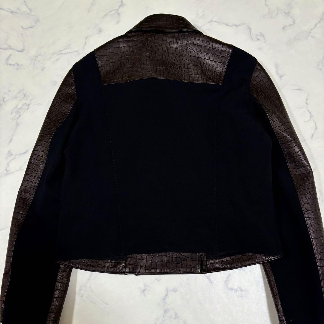 USED UNUSED WITH TAGS: GIANNI VERSACE CROCODILE EMBOSSED LAMB LEATHER JACKET, thumbnail 13