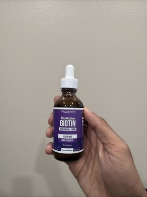 Hair Skin Nails Vitamin Drops Triquetra Organic Biotin 10000mcg Max Strength NEW