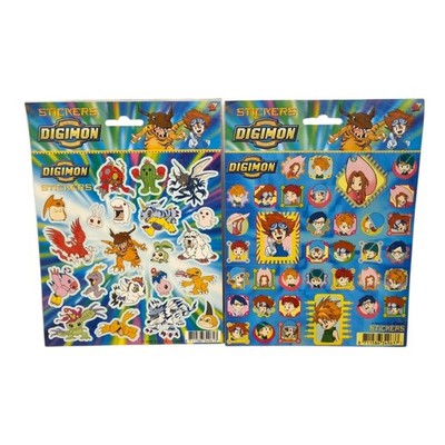 Digimon 90er Original Sticker Vintage Sammlerstück NEU OVP 2 Bögen Anime