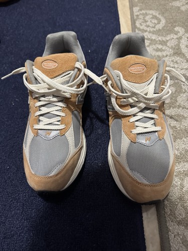 New Balance Men’s Low Top Lace-Up Suede/Mesh Sneakers Tan/Gray Colorblock NWOB