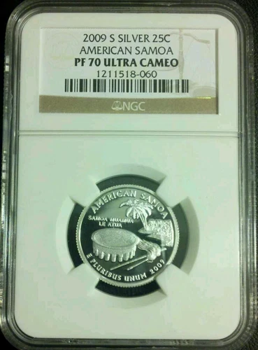 2009 silver Territories Perfect American Samoa quarter NGC PF 70 UCAM