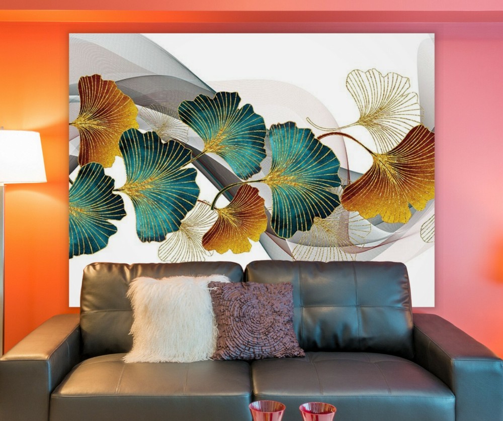Nature Leaves Wall Artwork; Landscape Boho Large Tapestry Wall Hanging Artwork