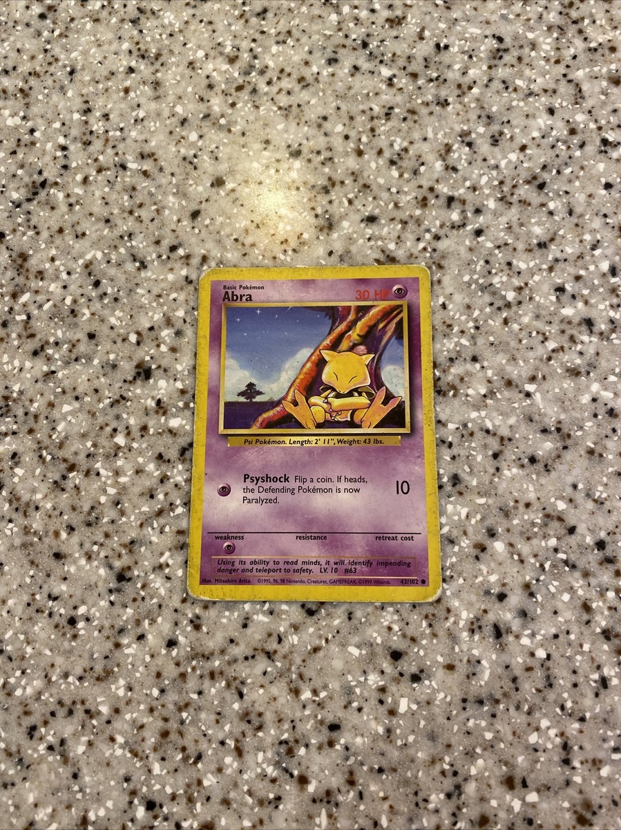 ABRA - 43/102 - Base Set - Common - Pokemon Card - Unlimited Edition - NM