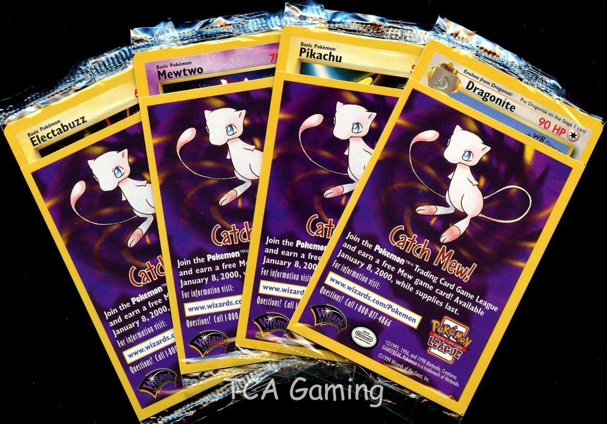 4x SEALED Black Star Promo WB Movie Pokemon Cards #2-5 PIKACHU, DRAGONITE  MEWTWO