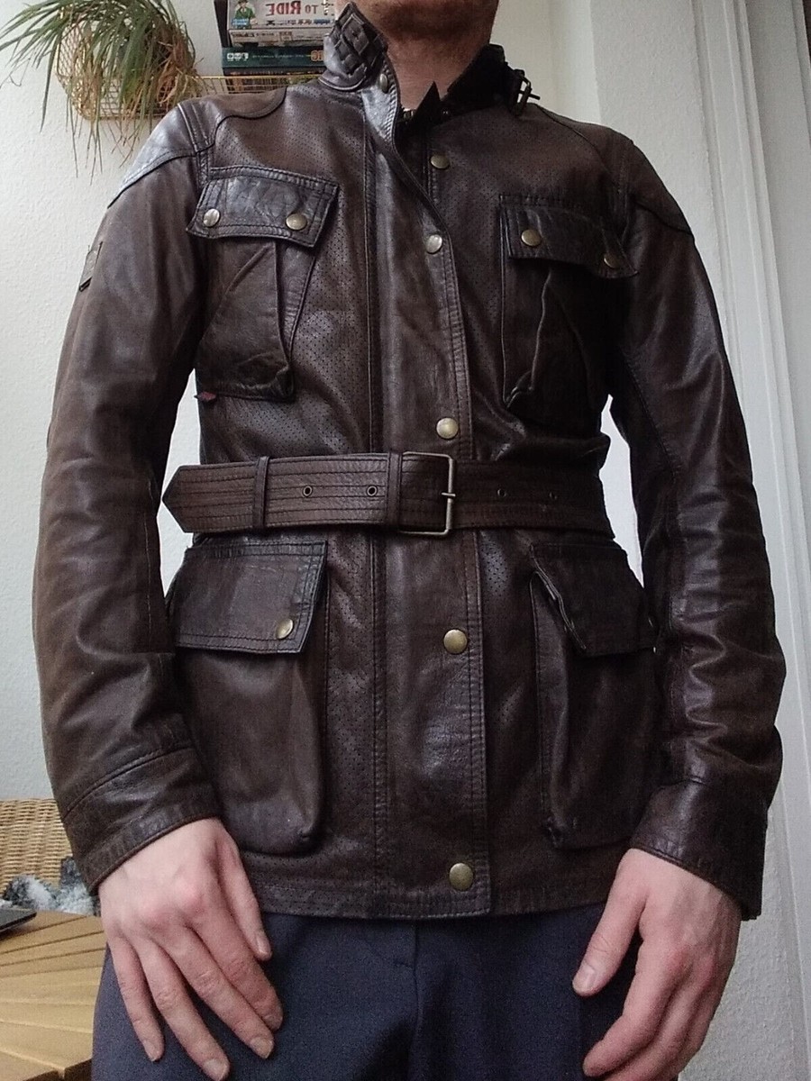 Belstaff Trialmaster Panther Gold Label Perforated Leather - Brown