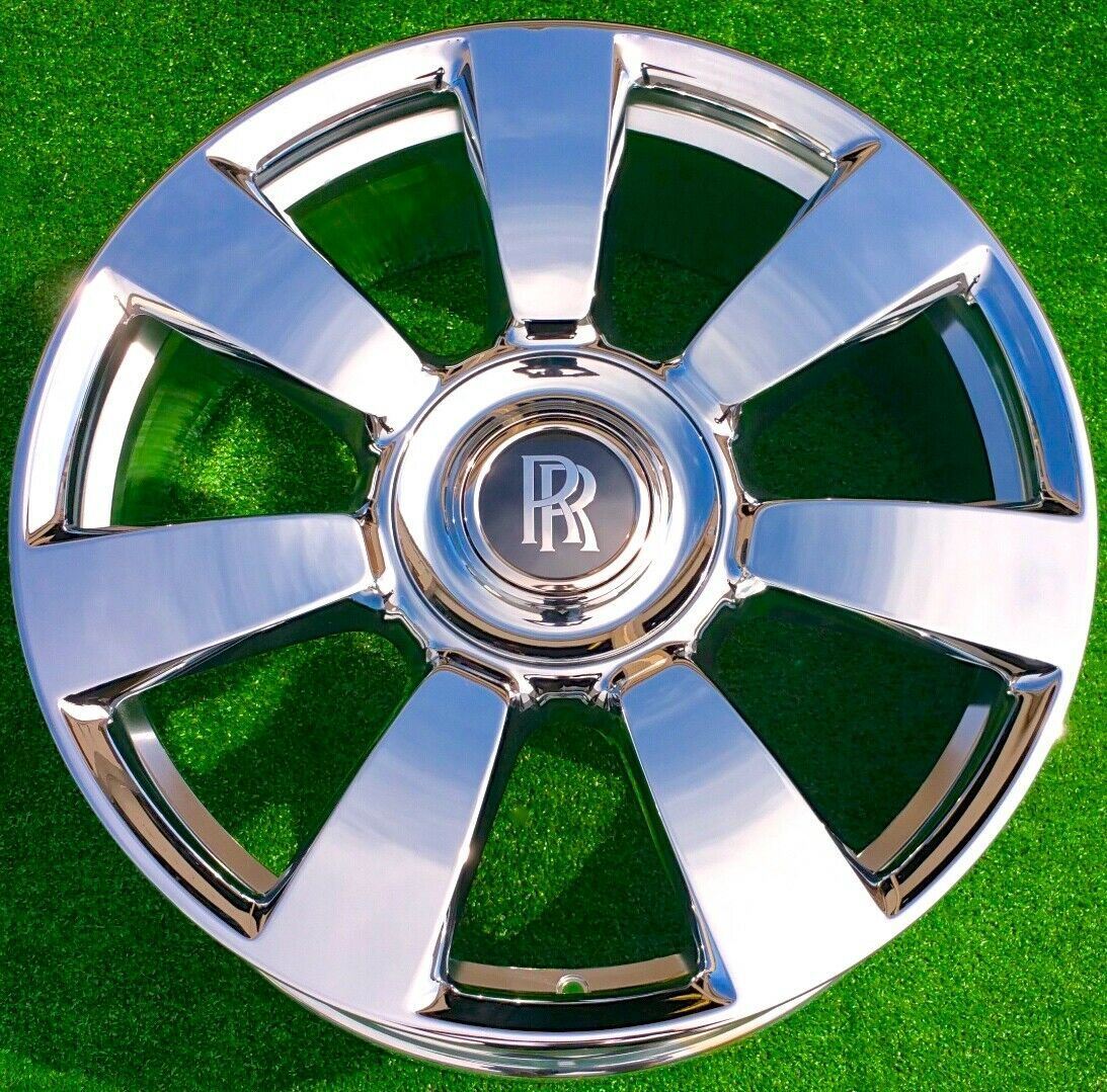 NEW Chrome Factory Rolls Royce Wheels Cullinan Phantom VIII Genuine OEM 22 inch