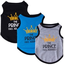 Pet Vest Puppy Summer Clothes Dog Cat T Shirt Prince Boys Outfit Apparel Costu