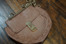 Rampage Light Brown Faux Leather Chain Crossbody  Bag Purse