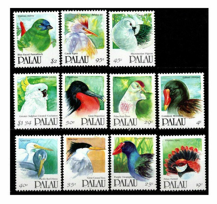 Palau - 1991 - Birds - Set of 11 stamps - Scott #267 269 271-6 279-81 - MNH