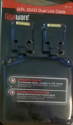 Vintage Gigaware 6ft DVI-D Dual Link Cable New In Original Packaging